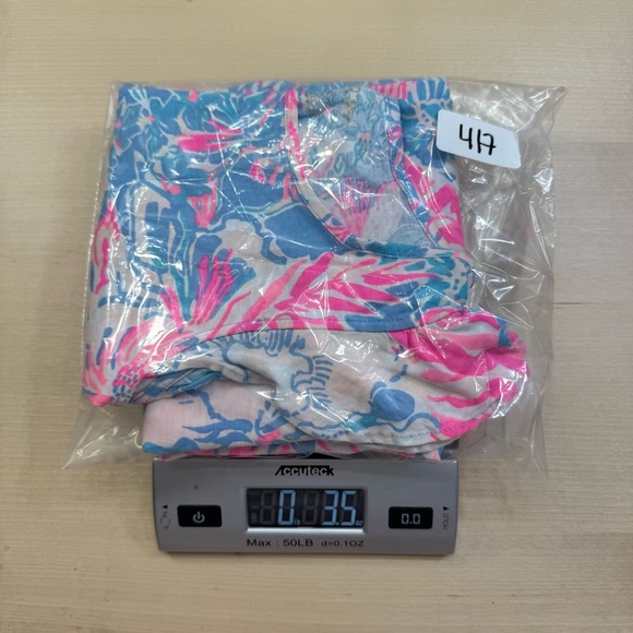 Lilly Pulitzer Ella Dress Blue Peri Viva La Lilly Vacation Tropical Girls XL - Picture 9 of 9